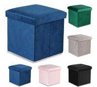 Komodee Pouf Pliant Cortona M - 30x30x30cm Velours Bleu Marine