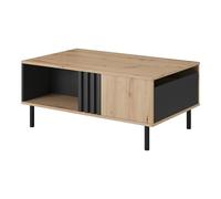 Komodee Table Basse Mandal - Chêne - Anthracite - Tiroir - Mat - Largeur 100 cm, Hauteur 43 cm, Profondeur 60 cm