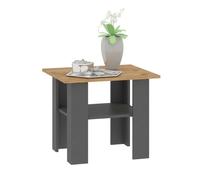 Komodee Table Basse Sola - Gris - Chêne - Étagère supplémentaire - Largeur 55 cm, Hauteur 43 cm, Profondeur 55 cm