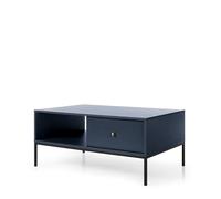 Komodee Table de Chevet Moncton Bleu Marine 104x46x68 cm | Table basse, Table MONCTON - Bleu marine - Poignées en métal - Tiroir - Largeur 104 cm, Hauteur 46 cm, Profondeur 68 cm