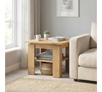 Komodee Table de Chevet Sola Chene Wotan 55x43x55 cm | Table basse Sola - Chêne Wotan - Étagère supplémentaire - Largeur 55 cm, Hauteur 43 cm, Profondeur 55 cm