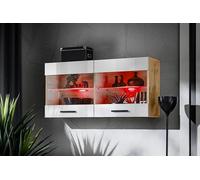 Komodee Vitrine Savona Wotan/Blanc 100x50x30 cm