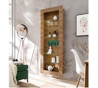Komodee Vitrine Suspendue Como - Chene - Miel Truffe - sans LED - 71 x 178 x 15 cm