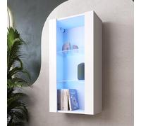 NOUVEAU komodee Vitrine Suspendue Tivoli 100, Noir Blanc Chêne Wotan, LED Option