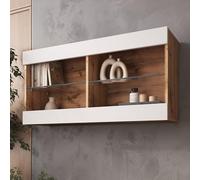 Komodee Vitrine Suspendue Tivoli, Blanc Wotan, Largeur 100 cm x Hauteur 50 cm x Profondeur 29 cm, sans LED, pour Salon, Chambre
