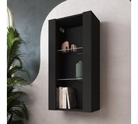 Komodee Vitrine Suspendue Tivoli, Noir Noir, Largeur 50 cm x Hauteur 100 cm x Profondeur 29 cm, sans LED, pour Salon, Chambre