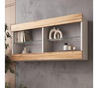 Komodee Vitrine Suspendue Tivoli, Wotan Blanc, Largeur 100 cm x Hauteur 50 cm x Profondeur 29 cm, sans LED, pour Salon, Chambre