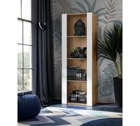 Komodee Vitrine Tivoli Wotan/Blanc 55x159x35 cm | Vitrine Armoire Tivoli, Wotan/Blanc, Largeur 55cm x Hauteur 159cm x Profondeur 35cm, sans LED, 3 étagères en verre