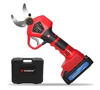 KOMOK Sécateur Électrique Sans Fil 30mm, 2 Batteries Rechargeables 2000mAh/21V, Sécateur de Jardin Professionnel avec Lames SK5/Moteur Sans Balais 600W/6-8 Heures d'autonomie - Rouge