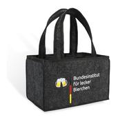Komoke Institut fédéral pour porte-bouteilles - Sac à main réutilisable pour 6 bouteilles de bière - Panier à bouteilles robuste avec poignée et séparateurs - Idéal pour les fêtes et les pique-niques