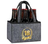 Komoke Sac à main pour homme - Sac à bouteilles pratique pour 6 bouteilles - Sac à main réutilisable pour homme avec séparateurs et poignée - Idée cadeau parfaite pour le 18e anniversaire pour hommes