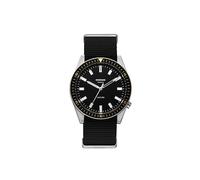 KOMONO Ray Ventura NATO Montre Analogique Japonaise pour Hommes en Argent Noir avec Bracelet en Sangle Recyclée