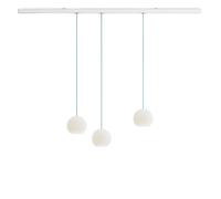 Komot Kos Trio L Rail 200 cm, blanc mat, câble textile Petrol