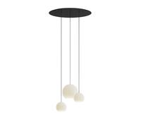 Komot Kos Trio SL Canopy round Pendelleuchte, blanc mat, câble textile noir