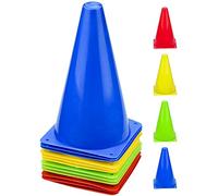 Komoyo Lot de 12 Cônes de Formation Sportive pour Football, 23cm Cônes de Circulation, Plots d'Activité, Cone de Chantier pour Sports, Événements et Entrainements Plots d'Activité pour ES Enfants