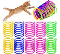 Komoyo 20pcs Jouet de Chat à Ressort, Printemps Jouet de Chat, Coloré Interactif Chat Jouets, Ressorts en Spirale en Plastique, Durable et Souple, Jouet de Chat pour la Chasse et la Morsure