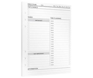 KOMPASS Agenda journalier - Timeboxing | Inserts de planning A5 | 30 feuilles pour planification quotidienne structurée avec blocage du temps | Plus de productivité et de concentration | Bullet