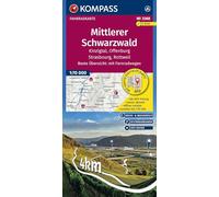 KOMPASS Fahrradkarte 3368 Mittlerer Schwarzwald, Kinzigtal, Offenburg, Strasbourg, Rottweil mit Knotenpunkten 1:70.000: reiß- und wetterfest