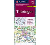 KOMPASS Großraum-Radtourenkarte 3707 Thüringen 1:125.000: 2 Karten im Set, reiß- und wetterfest, GPX-Daten zum Download