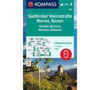 KOMPASS Set de cartes de randonnée 078 Route du vin du Tyrol du Sud, Merano, Bolzano / Strada del Vino, Merano, Bolzano (2 cartes) 1:25.000 : y compris carte à ... dans l'application KOMPASS. Faire du