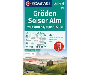 KOMPASS Wanderkarte 076 Gröden, Seiser Alm / Val Gardena, Alpe di Siusi 1:25.000: 4in1 Wanderkarte mit Aktiv Guide und Detailkarten inklusive Karte ... Fahrradfahren. Skitouren. Langlaufen.