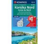 Kompass Wanderkarten-Set 2250 Korsika Nord, Corse Du Nord, Weitwanderweg Gr20 (3 Karten) 1:50.000