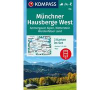 KOMPASS Wanderkarten-Set 796 Münchner Hausberge West, Ammergauer Alpen, Wetterstein, Werdenfelser Land (3 Karten) 1:25.000: inklusive Karte zur ... in der KOMPASS-App, Fahrradfahren, Skitouren