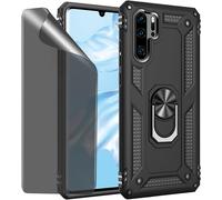 Kompatibel Huawei P30 Pro Black Protective Case With Anti-Spy Privacy Glass Screen Protector
