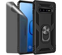Kompatibel Samsung Galaxy S10 4g Black Protective Case With Privacy Glass Screen Protector Anti-Spy