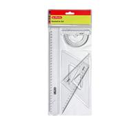 Herlitz Grand triangle géométrique avec poignée, transparent, lot de 4