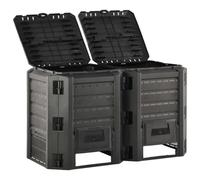 Kompostér Zahradní Černý 800 l | Composteur 800 l, couvercle supérieur, rabat de retrait, installation sans outils, résistant aux intempéries