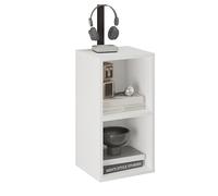 Komto Bibliothèque Blanche - Meuble Cube 2 Cases, Étagère de Rangement pour Salon, Chambre ou Bureau | Nubo 31,4 x 60,8 x 29 cm