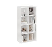 Komto Bibliothèque Blanche - Meuble Cube 8 Cases, Étagère de Rangement pour Salon, Chambre ou Bureau | Nubo 61 x 120 x 29 cm