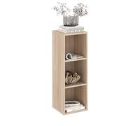 Komto Bibliothèque Chêne Sonoma - Meuble Cube 3 Cases, Étagère de Rangement pour Salon, Chambre ou Bureau | Nubo 31,4 x 90,4 x 29 cm