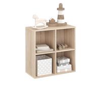 Komto Bibliothèque Chêne Sonoma - Meuble Cube 4 Cases, Étagère de Rangement pour Salon, Chambre ou Bureau | Nubo 61 x 60,8 x 29 cm