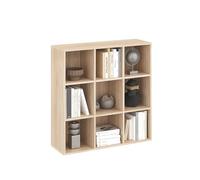 Komto Bibliothèque Chêne Sonoma - Meuble Cube 9 Cases, Étagère de Rangement pour Salon, Chambre ou Bureau | Nubo 90,6 x 92 x 29 cm