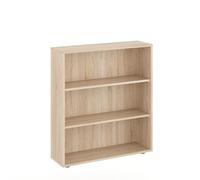 Komto Bibliothèque Étagère Rangement - Meuble Chêne Sonoma Colonne à 3 Niveaux pour Livres, Bibliothèque pour Salon, Chambre ou Bureau | Lumo 80 x 90 x 24 cm (L x H x P)