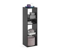 Komto Bibliothèque Noire - Meuble Cube de Rangement pour Salon, Bureau ou Chambre Enfant | Étagère RIM3 33,8 х 30,7 х 112,5 cm