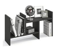 Komto Étagère Bureau Anthracite - Bibliothèque Modulable à Poser ou Fixer, Rangement en Bois pour Bureau, Cuisine ou Chambre | Shelf K 51-97 x 20 x 40 cm