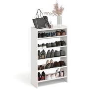 Komto Étagère Chaussures Blanche - Meuble Range Chaussure 5 Niveaux avec Etagere Supérieure, Porte-Chaussures pour Entrée, Dressing ou Penderie | Elexis 60 x 98 x 25 cm (L x H x P)