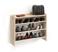 Komto Étagère Chaussures Chêne Sonoma - Meuble Range Chaussure 3 Niveaux avec Etagere Supérieure, Porte-Chaussures pour Entrée, Dressing ou Penderie | Elexis 80 x 60 x 25 cm (L x H x P)