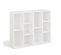Komto Lot de 2 Bibliothèques Blanches - Meubles Étagères Modulables à 5 Niveaux, Position Verticale ou Horizontale, pour Salon, Chambre ou Bureau | Sola 2X 50L x 24P x 80H cm
