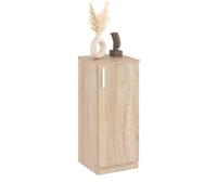 Komto Meuble de Rangement Étroit - Petit Meuble Bas Imitation Chêne Sonoma avec Porte, Buffet Compact pour Salon | CABI 35 x 84 x 37 cm (L x H x P)