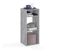 Komto Petite Bibliothèque Béton - Meuble Cube de Rangement pour Salon, Bureau ou Chambre Enfant | Étagère RIM2 33,8 х 30,7 х 80,4 cm