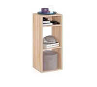 Komto Petite Bibliothèque Chêne Sonoma - Meuble Cube de Rangement pour Salon, Bureau ou Chambre Enfant | Étagère RIM2 33,8 х 30,7 х 80,4 cm