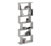 Komto Shelf 190 Bibliothèque Moderne Béton- Étagère Asymétrique de Séparation pour Salon ou Bureau | Meuble de Rangement, Étagère Manga et Figurines |191x70x24 cm