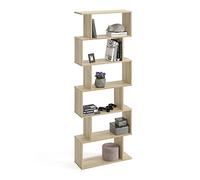 Komto Shelf 190 Bibliothèque Moderne Chêne Sonoma - Étagère Asymétrique de Séparation pour Salon ou Bureau | Meuble de Rangement, Étagère Manga et Figurines |191x70x24 cm