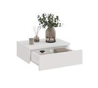 Komto Table de Chevet Suspendue Blanc - Table de Nuit Murale avec Tiroir, Idéal Chambre | Monaco 46 x 30 x 15 cm