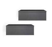 Komto Table de Chevet Suspendue Lot de 2 Anthracite - Table de Nuit Murale avec Tiroir, Idéal Chambre | Monaco 46 x 30 x 15 cm