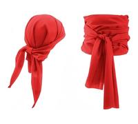 KOMUNJ Ensemble d'accessoires de pirate, bandeau de pirate, ceinture avec cache-œil, capitaine de pirate, grande écharpe médiévale pour carnaval, Halloween, enfants, femmes, hommes, rouge